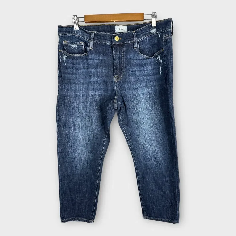 FRAME Womens size 33 Le Garçon Crop Covant Denim Jeans LGJC6540 - Picture 3 of 13